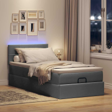 vidaXL Ottomán ágy matraccal sötét szürke 90x200 cm szövet ágy és ágykellék
