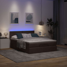 vidaXL Ottomán ágy matraccal sötétbarna 140x190 cm szövet ágy és ágykellék