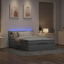 vidaXL Ottomán ágy matraccal világosszürke 140x190 cm szövet ágy és ágykellék