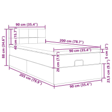 vidaXL Ottomán ágy matraccal világosszürke 90x200 cm szövet ágy és ágykellék