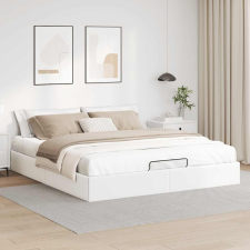vidaXL Ottomán ágykeret matrac nélkül fehér 180x200 cm műbőr ágy és ágykellék