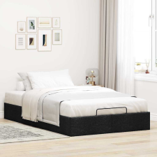 vidaXL Ottomán ágykeret matrac nélkül fkete 120x190 cm szövet ágy és ágykellék
