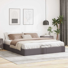 vidaXL Ottomán ágykeret matrac nélkül szürke 180x200 cm műbőr ágy és ágykellék