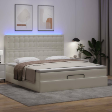 vidaXL Ottomán ágykeret matraccal Fehér 160x200cm műbőrrel ágy és ágykellék