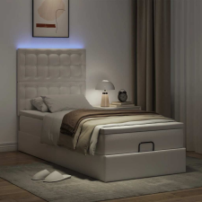 vidaXL Ottomán ágykeret matraccal Fehér 90x190cm műbőrrel ágy és ágykellék
