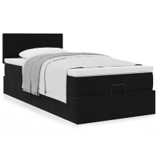 vidaXL Ottomán ágykeret matraccal fekete 80x200cm bársony ágy és ágykellék