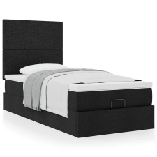 vidaXL Ottomán ágykeret matraccal fekete 80x200cm szövet ágy és ágykellék