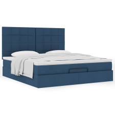 vidaXL Ottomán ágykeret matraccal Kék 180x200cm anyaggal ágy és ágykellék