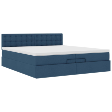 vidaXL Ottomán ágykeret matraccal kék 200x200 cm szövet (3311656) ágy és ágykellék
