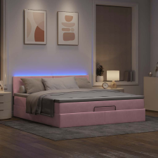 vidaXL Ottomán ágykeret matraccal rózsaszín 180x200cm bársony ágy és ágykellék