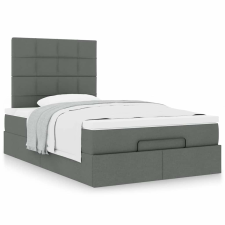 vidaXL Ottomán ágykeret matraccal sötét szürke 120x200cm szövet ágy és ágykellék