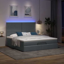 vidaXL Ottomán ágykeret matraccal sötét szürke 180x200cm szövet ágy és ágykellék