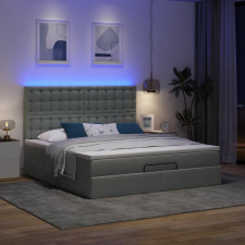 vidaXL Ottomán ágykeret matraccal sötét szürke 180x200cm szövet ágy és ágykellék