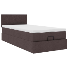 vidaXL Ottomán ágykeret matraccal sötétbarna 100x200cm szövet (3311355) ágy és ágykellék