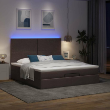 vidaXL Ottomán ágykeret matraccal sötétbarna 180x200cm szövet ágy és ágykellék