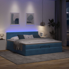 vidaXL Ottomán ágykeret matraccal sötétkék 180x200cm bársony ágy és ágykellék