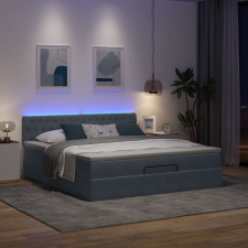 vidaXL Ottomán ágykeret matraccal sötétszürke 180x200cm bársony ágy és ágykellék