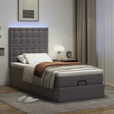 vidaXL Ottomán ágykeret matraccal Szürke 100x200cm műbőrrel ágy és ágykellék