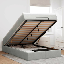 vidaXL Ottomán ágykeret matraccal Világosszürke 120x200cm bársony ágy és ágykellék