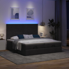 vidaXL Ottomán ágykeret matracokkal Fekete 160x200cm szövet ágy és ágykellék