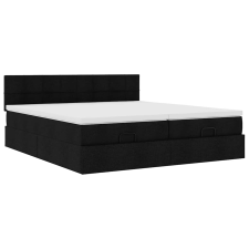vidaXL Ottomán ágykeret matracokkal Fekete 180x200cm szövet (3311996) ágy és ágykellék