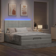 vidaXL Ottomán ágykeret matracokkal világosszürke 180x200cm bársony ágy és ágykellék