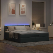vidaXL Ottomán ágykeret matracokkal Világosszürke 200x200cm szövet ágy és ágykellék