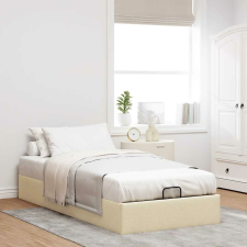 vidaXL Ottomán krémszínű szövet ágykeret matrac nélkül 100x200 cm ágy és ágykellék