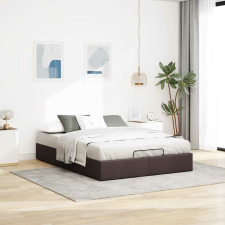 vidaXL Ottomán sötétbarna szövet ágykeret matrac nélkül 140 x 190 cm ágy és ágykellék