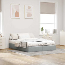 vidaXL Ottomán világosszürke szövet ágykeret matrac nélkül 140x200 cm ágy és ágykellék
