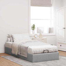 vidaXL Ottomán világosszürke szövet ágykeret matrac nélkül 90x190 cm ágy és ágykellék