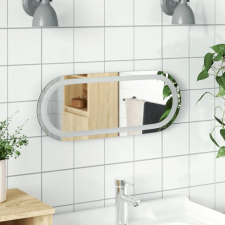vidaXL ovális LED-es fürdőszobai tükör 50 x 20 cm bútor