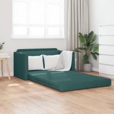 vidaXL Padló Kanapéágy 2 az 1-ben Sötét Zöld 124x71x78 cm Kárpit bútor