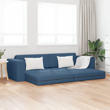 vidaXL Padlós Kanapéágy 2 az 1-ben Kék 245x150x60.5 cm Szövet bútor