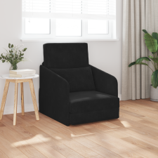 vidaXL Padlószönyeg Kanapéágy 2 az 1-ben Fekete 65x80x83 cm Bársonyos bútor