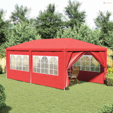 vidaXL Partysátor 600 x 300 x 255 cm Piros PE és acél kerti tárolás