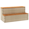 vidaXL pezsgőfürdő lépcső bézs 100x50x50,5 cm polyrattan és akácfa