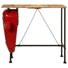 vidaXL piros és barna tömör mangófa traktor bárasztal 55x120x107 cm bútor