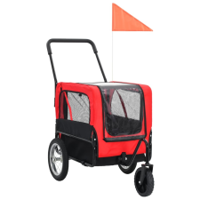 vidaXL piros és fekete kutyaszállító kerékpár-utánfutó és sétakocsi kisállatfelszerelés