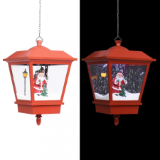 vidaXL Piros karácsonyi függőlámpa LED-ekkel és Mikulással 27x27x45 cm karácsonyi dekoráció