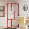 vidaXL piros zuhanyfal átlátszó ESG üveggel 100 x 195 cm
