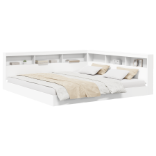 vidaXL Polcos ágy Fehér 180x200 cm Vágott fa (3335744) ágy és ágykellék