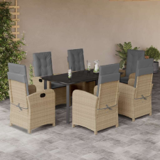vidaXL Polyrattan Kerti Étkezőgarnitúra - 7 részes kerti bútor