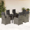 vidaXL Polyrattan Kerti Étkezőgarnitúra - 7 részes - Szürke