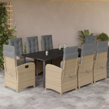 vidaXL Polyrattan Kerti Étkezőgarnitúra - 9 részes kerti bútor