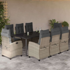 vidaXL Polyrattan Kerti Étkezőgarnitúra - 9 részes kerti bútor