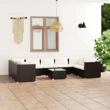 vidaXL Polyrattan Kerti Ülőgarnitúra - 10 részes - Fekete kerti bútor