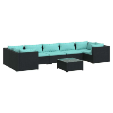 vidaXL Polyrattan Kerti Ülőgarnitúra - 8 részes - Fekete kerti bútor
