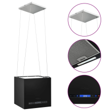 vidaXL porszórt acél LCD érintőképernyős sziget páraelszívó 37 cm   (51021) páraelszívó