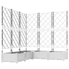 vidaXL Rácsos Cserép 5 db Fehér 120x120x125.5 cm (42002910) kerti tárolás